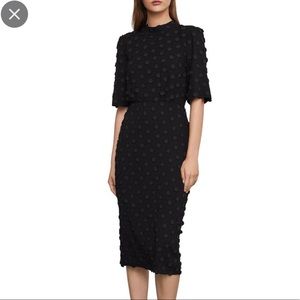 NWT BCBG black dot midi dress